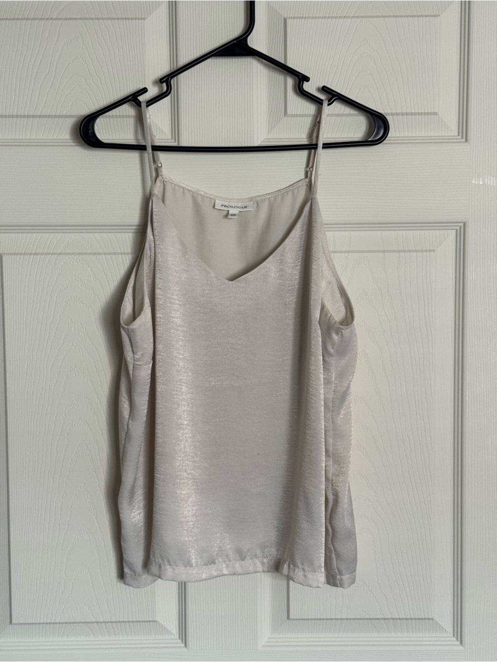 Cream Satin V-Neck Cami Tank